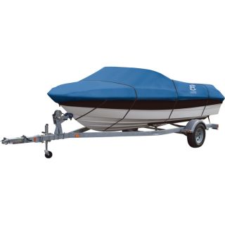 Classic Accessories Stellex Boat Cover   Blue, Fits 20ft. 22ft. V Hull Outboard