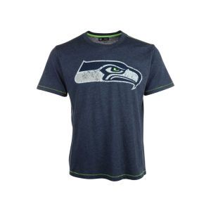 Seattle Seahawks NFL Distressed Logo Contrast Stitch Triblend T Shirt