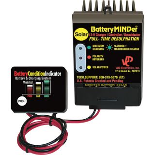 BatteryMINDer 12 Volt Solar Charger Controller with Desulfator   Model SCC180