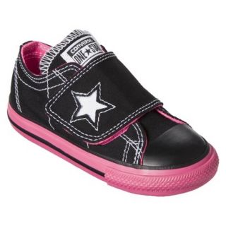 Toddler Girls Converse One Star One Flap Sneaker   Black Pink 10