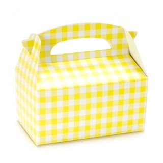 Empty Yellow Gingham Favor Boxes