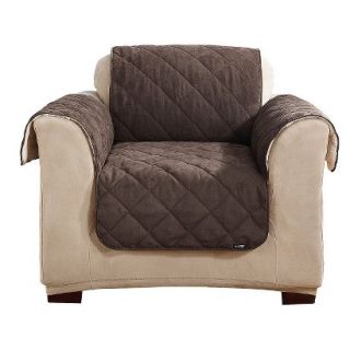 Sure Fit Sherpa Suede Chair Pet Cover   Chocolate