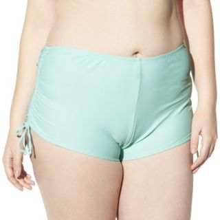 Womens Plus Size Side Tie Swim Shorts   Mint Green 24W