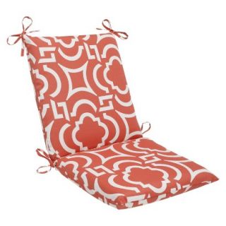 Outdoor Square Edge Chair Cushion   Orange/White Carmody