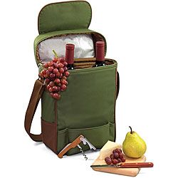 Picnic Time Duet Pine Green Wine And Cheese Tote