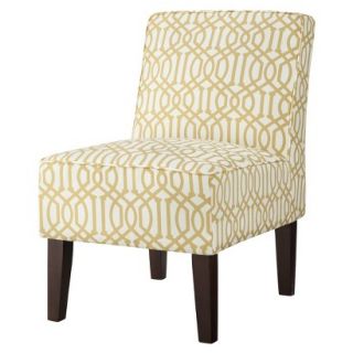 Upholstered Chair Threshold Slipper Chair   Yellow/White Trellis