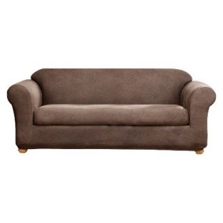 Sure Fit Stretch Leather 2pc. Sofa Slipcover   Brown