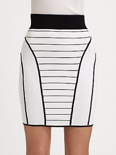 MILLY Camille Pencil Skirt   White Black