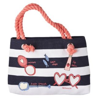 Cherokee Infant Toddler Girls Striped Beauty Tote   Navy