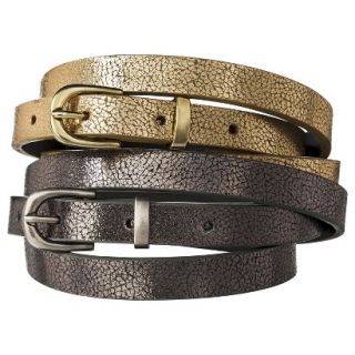 Mossimo Supply Co. Two Pack Shiny Belt   Gold/Silver S