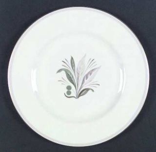 Pickard Reverie Dinner Plate, Fine China Dinnerware   Mauve Band On Rim,Green/Gr