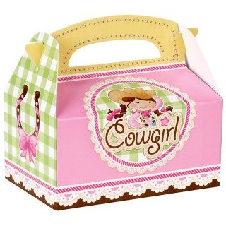 Pink Cowgirl Empty Favor Boxes