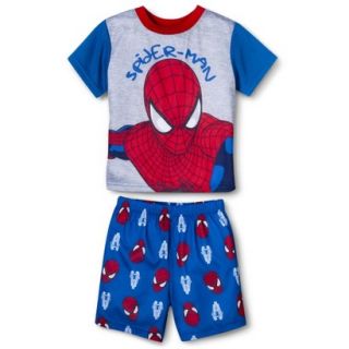 Spider Man Toddler Boys 2 Piece Short Sleeve Pajama Set   Blue 2T