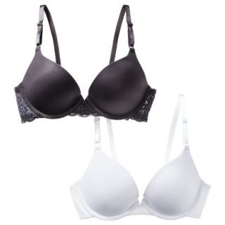 Self Expressions By Maidenform Womens 2 Pack Push Up Lace Wing Bra   Rising