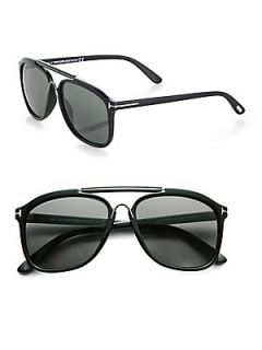 Tom Ford Eyewear Plastic Aviator Sunglasses   Black