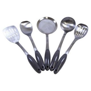Natural Home 5 Piece Stainless Steel Kitchen Tool Set   Black