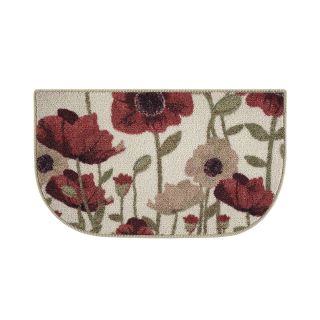 Floral Couture Kitchen Wedge Rug, Red/Orange