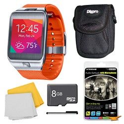 Samsung Gear 2 Orange Watch, Case, and 8GB Card Bundle