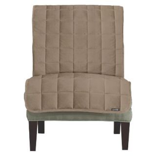 Sure Fit Furniture Friend Quilted Velvet Armless Chair Slipcover   Sable
