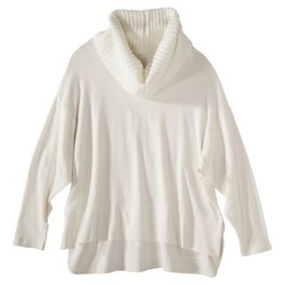 labworks Womens Plus Size Cowl Neck Pullover   White 2