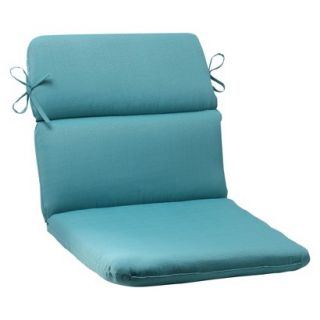 Outdoor Rounded Chair Cushion   Turquoise Forsyth Solid