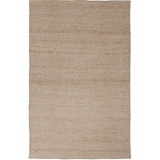 Hand woven Beige Natural Jute/ Rayon Rug (36 X 56)