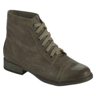 Womens Post Paris Colissa Genuine Leather Cap Toe Ankle Boots   Olive 11