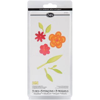 Sizzix Sizzlits Flowers And Leaves Die Set (pack Of 3)