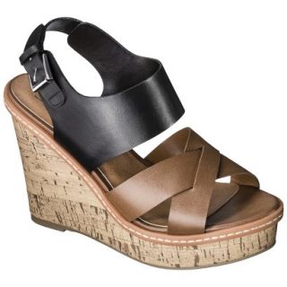 Womens Mossimo Paulette Wedge Sandals   Black 6.5