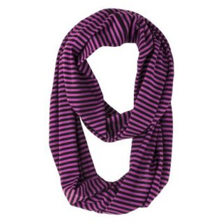 Striped Jersey Knit Infinity Scarf   Purple