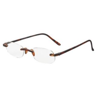 ICU Tortoise Rimless Reading Glasses With Case   +3.00