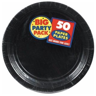 Black Big Party Pack Dessert Plates