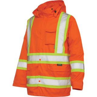 Work King Class 2 High Visibility Rain Jacket   Orange, Medium, Model S37211