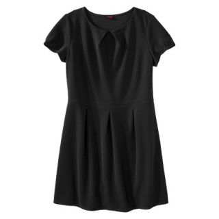 Merona Womens Plus Size Short Sleeve Pleated Front Dress   Black 3
