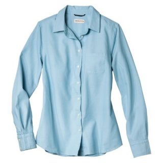 Merona Womens Favorite Button Down Shirt   Oxford   Blue   XXL