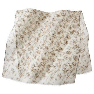Mossimo Floral Print Knit Scarf   Ivory