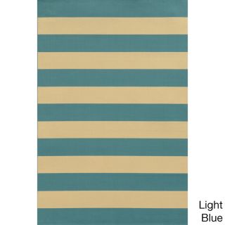 Style Haven Indoor/ Outdoor Stripe Polypropylene Rug (86 X 13) Blue Size 19 x 39