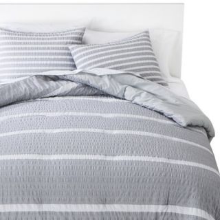 Room Essentials Textured Rugby Duvet Cover Cover Set   Gray (Twin)