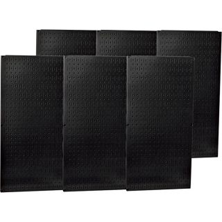 Wall Control Industrial Metal Pegboard   Black, Six 16 Inch x 32 Inch Panels,