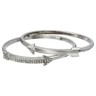 Capsule by C�ra Cuff Style Bracelet with Solid and Rhinestone Arrows   Silver