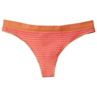 Xhilaration Juniors Seamless Thong   Orange Stripe XS