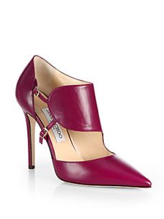 Jimmy Choo Houry Leather Strappy Pumps   Dark Orchid
