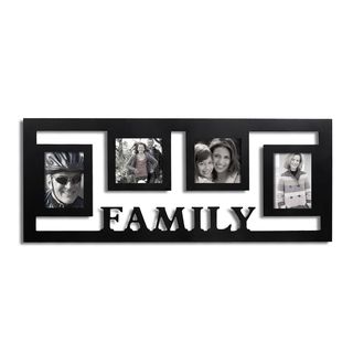 Adeco Adeco 4 photo Black Wood Family Collage Picture Frame Black Size Other