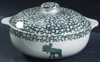 Tienshan Moose Country 3 Quart Round Covered Casserole, Fine China Dinnerware  