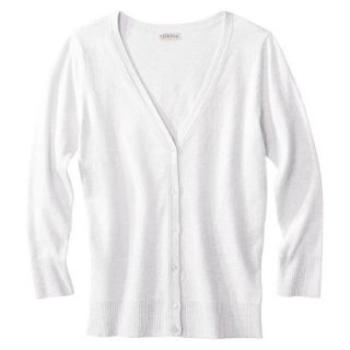 Merona Petites 3/4 Sleeve V Neck Cardigan Sweater   White LP