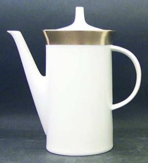 Rosenthal   Continental Ascot Coffee Pot & Lid, Fine China Dinnerware   Gold Ban