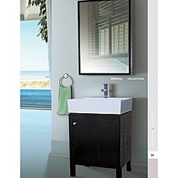 None Imperial 23 Inch Wood Black/ White Bathroom Vanity And Medicine Cabinet Black Size Single Vanities