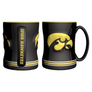 Boelter Brands NCAA 2 Pack Iowa Hawkeyes Sculpted Relief Style Coffee Mug  