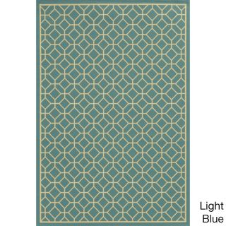 Style Haven Indoor/ Outdoor Geometric Tile Polypropylene Rug (710 X 1010) Blue Size 710 x 1010