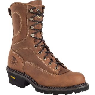 Georgia 9In. Comfort Core Logger Work Boot   Crazy Horse Tan, Size 11 Wide,